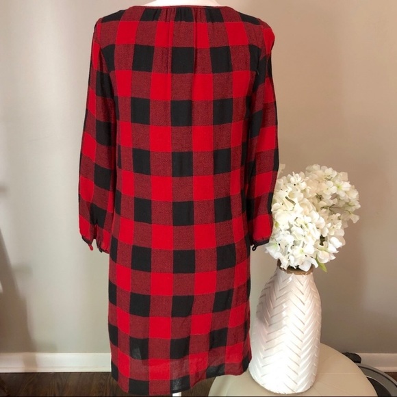 Madewell buffalo plaid long sleeved dress size XXS - Picture 4 of 7